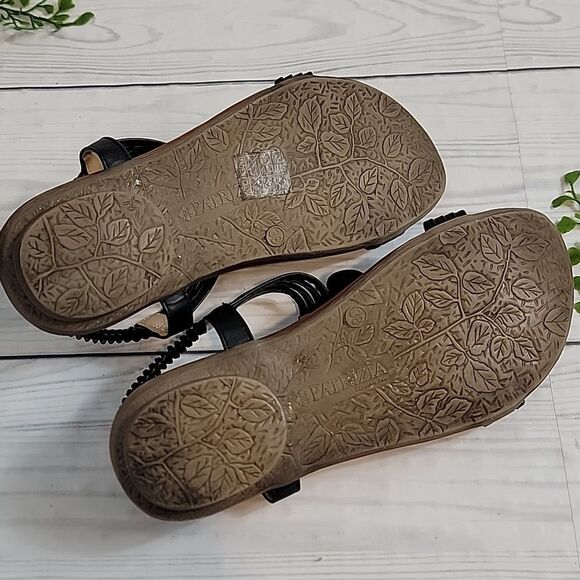 Patrizia By Spring Step Nectarine Black Floral Sandals Womens Size 8 - Picture 9 of 11